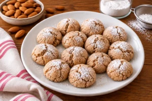 Biscotti alle mandorle rustici sulla tavola