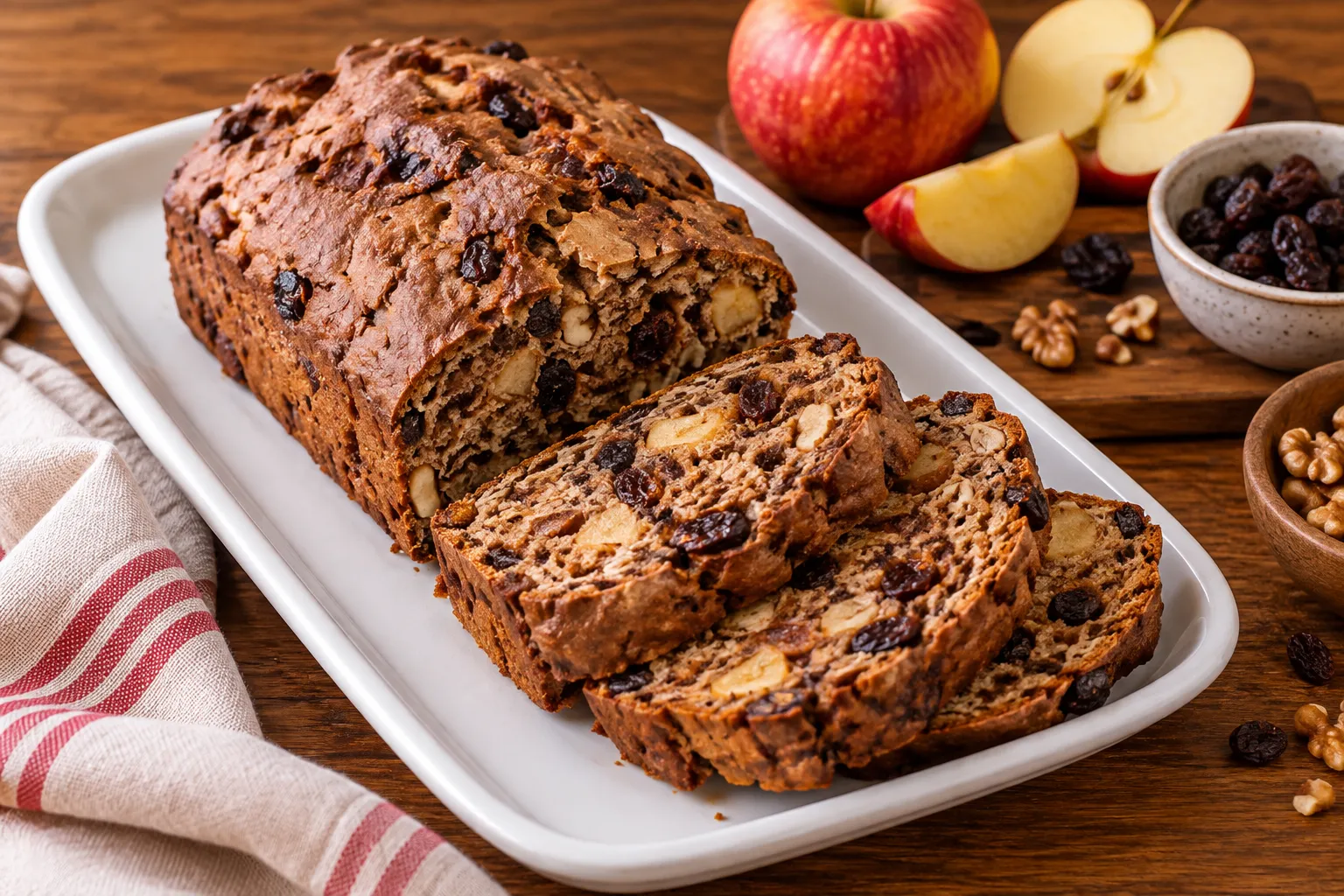 Apfelbrot, dolce tedesco alle mele soffice e goloso 1 Pane rustico con frutta secca e noci