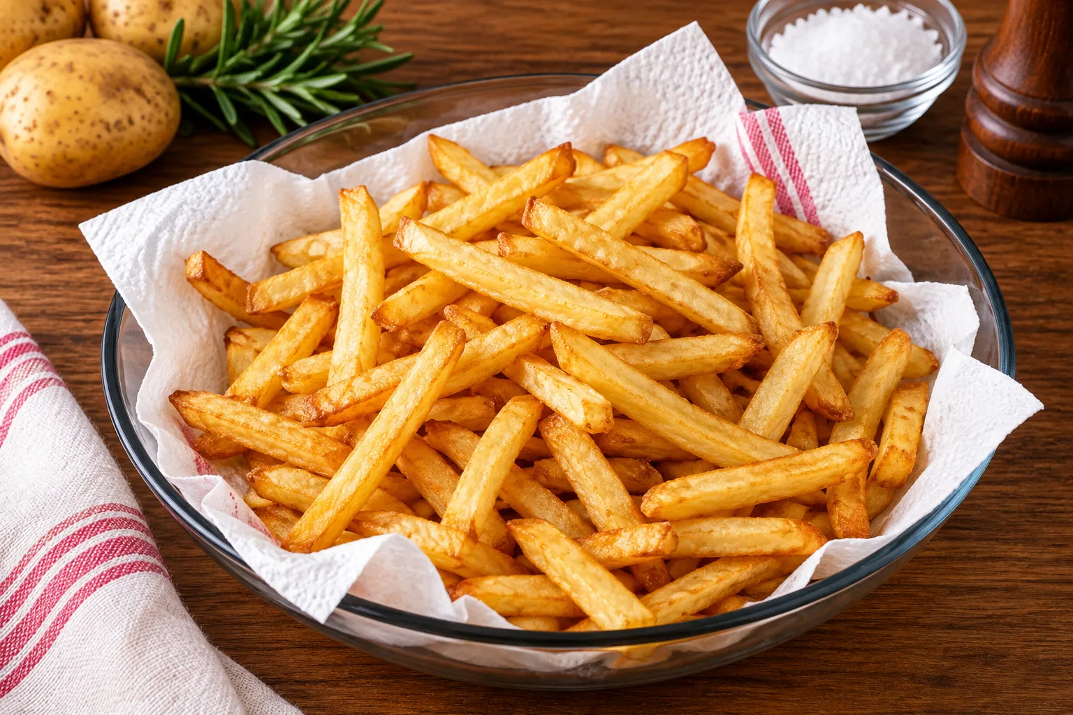 Patatine fritte dorate al rosmarino