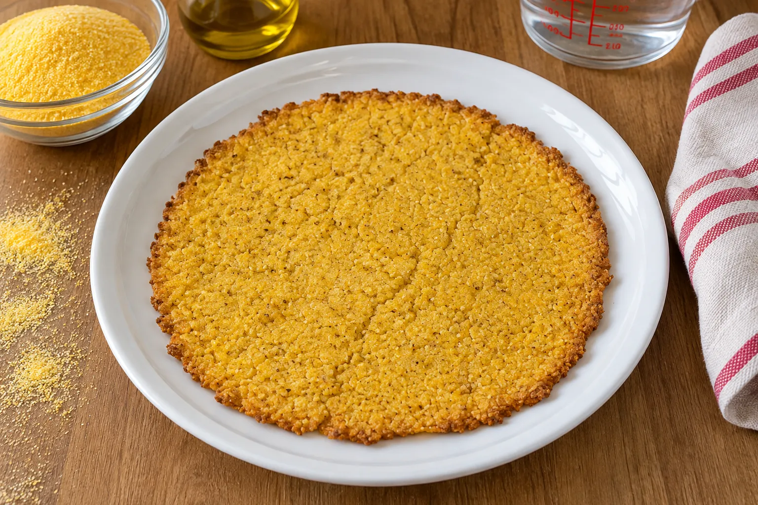 Pizza con farina per polenta: croccante e sfiziosa 1 Pizza croccante di polenta rustica