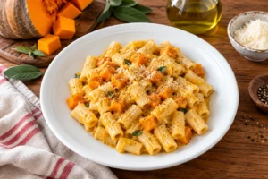 Rigatoni cremosi alla zucca rustici