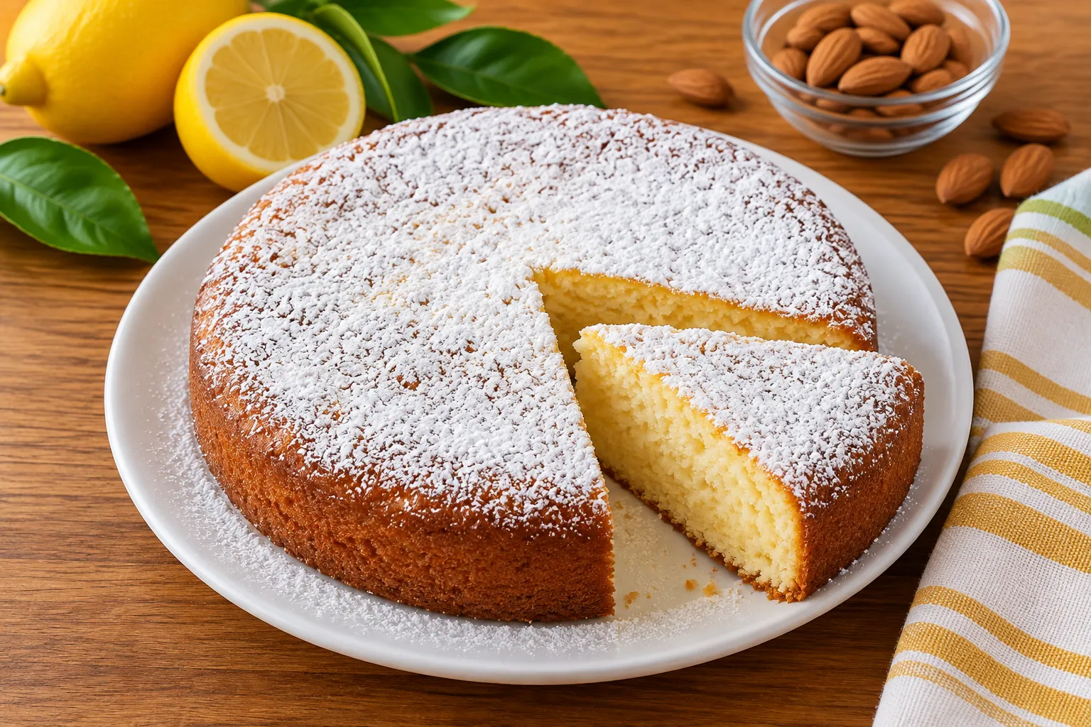 Torta ricotta limone e mandorle